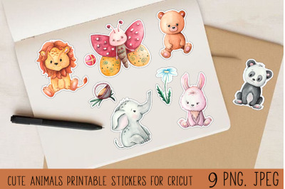 Cute Animals Printable Stickers for Cricut