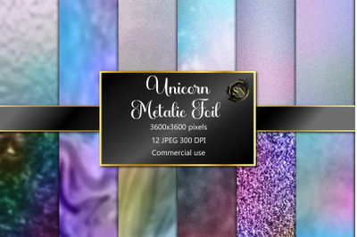 Unicorn Metallic Foil Textures Digital Papers 12 JPG