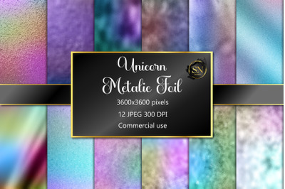 Unicorn Metallic Foil Textures Digital Papers 12 JPG