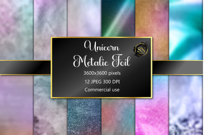 Unicorn Metallic Foil Textures Digital Papers 12 JPG