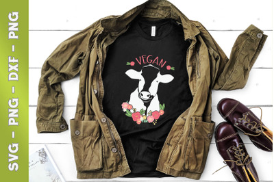 Vegan Funny Cow With Flower Headband