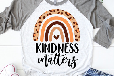 Kindness Matters Svg, Rainbow Teacher Svg, Leopard Rainbow