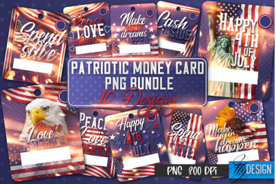 Patriotic Money Card PNG Designs | 4th of July Money Holder