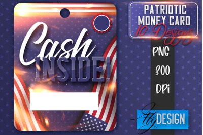 Patriotic Money Card PNG Design | 4th of July Money Holder