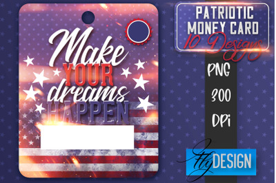 Patriotic Money Card PNG Design | 4th of July Money Holder