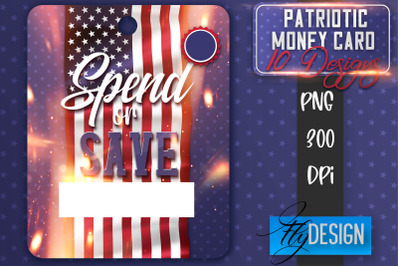 Patriotic Money Card PNG Design | 4th of July Money Holder