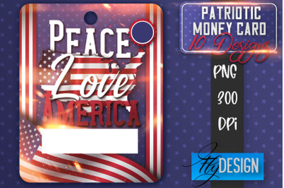 Patriotic Money Card PNG Design | 4th of July Money Holder