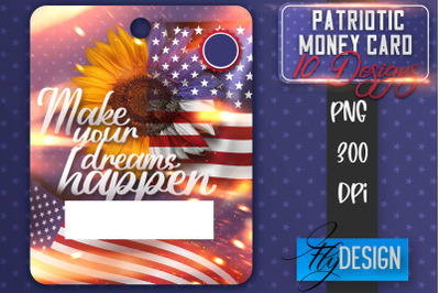 Patriotic Money Card PNG Design | 4th of July Money Holder