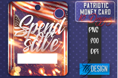 Patriotic Money Card PNG Design | 4th of July Money Holder