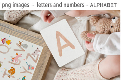 Watercolor Baby alphabet ABC boho