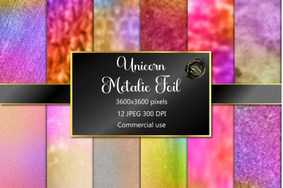 Unicorn Metallic Foil Textures Digital Papers 12 JPG