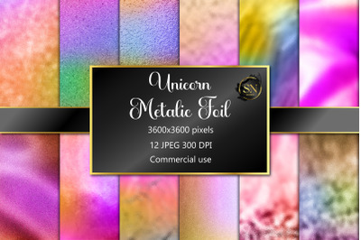 Unicorn Metallic Foil Textures Digital Papers 12 JPG