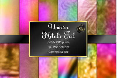 Unicorn Metallic Foil Textures Digital Papers 12 JPG