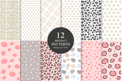 Abstract patterns forms, Animal leopard print, Digital paper set