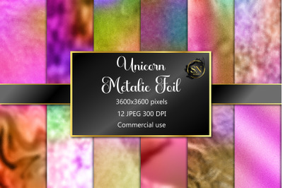 Unicorn Metallic Foil Textures Digital Papers 12 JPG