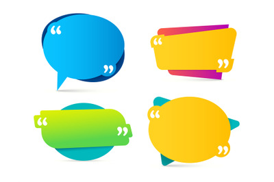 Color speech bubble for quotes collection isolated