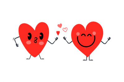 Heart emozione, red hearts couple fall in love