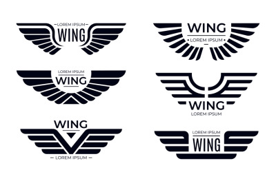 Wings badges collection, army labels for military force