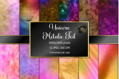 Unicorn Metallic Foil Textures Digital Papers 12 JPG