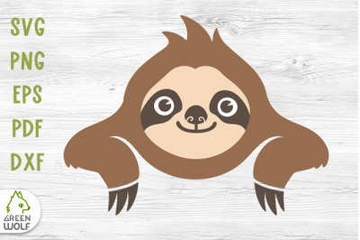Cute sloth face svg Sloth svg Baby animals layered svg file for cricut