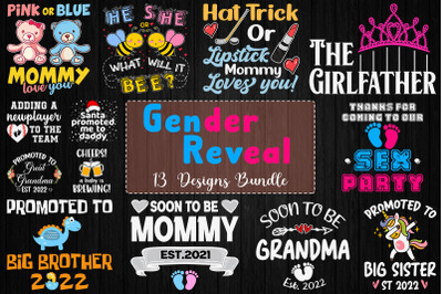 Gender Reveal Idea SVG Bundle