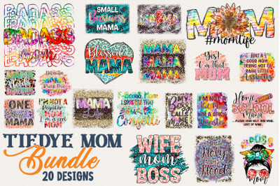 Tie Dye Mom - Mother&#039;s Day PNG Bundle