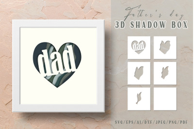 Fathers day 3D Shadow Box- Dad Cutting Files- SVG