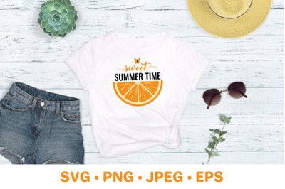 Sweet summer time SVG. Round door sign. Seasonal decorations