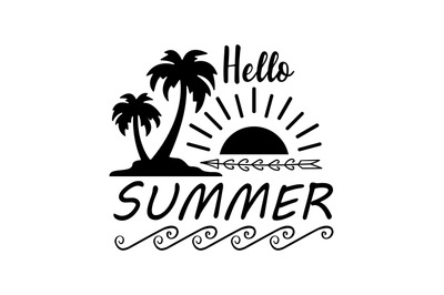 Hello summer svg cutting file