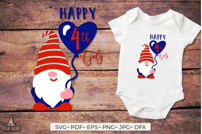 Happy 4th of July Gnome svg