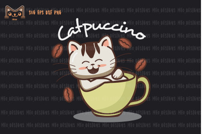 Catpuccino Cute Kitty Cat In Cup