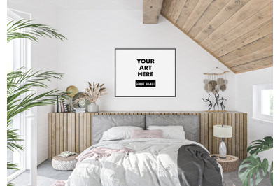 Interior scene artwork background frame mockup