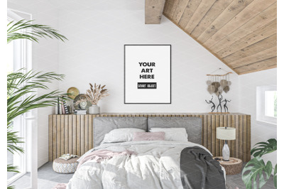 Interior scene artwork background frame mockup