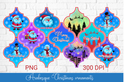 Arabesque Christmas ornaments bundle png