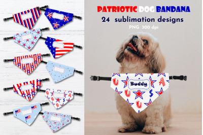 Patriotic dog bandana sublimation. Bandana patterns png