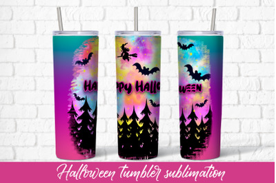 Halloween tumbler sublimation flying witch wrap 20 Oz