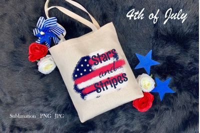 4th of July&2C; Stars and Stripes patriotic quote&2C; sublimation