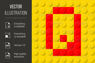 Letter Q in construction kit.