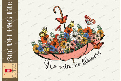 No Rain No Flowers Wildflower Umbrella