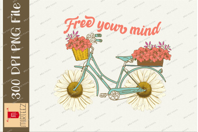 Free Your Mind Daisy Bike Wildflower PNG