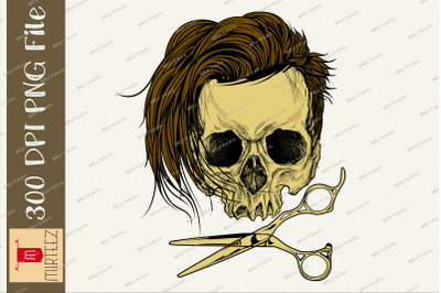 Cute Hairstylist Vintage Sugar Skull PNG