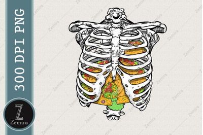 Skeleton Rib Halloween Taco Skeleton PNG