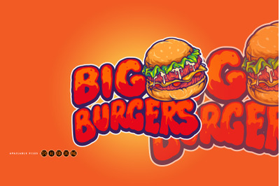 Delicious big burger fast food Logo Restaurant