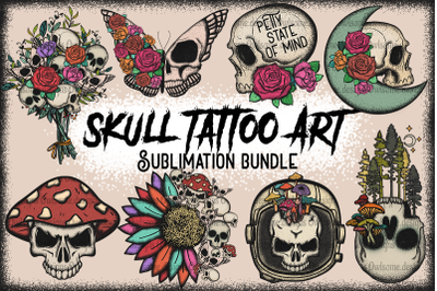 Skull tattoo art Sublimation Bundle