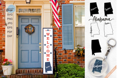 State of Alabama SVG. Keychain and Door Porch sign Templates