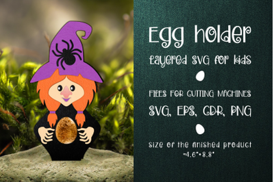 Witch and Spider | Halloween Egg Holder Template