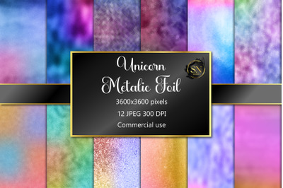 Unicorn Metallic Foil Textures Digital Papers 12 JPG