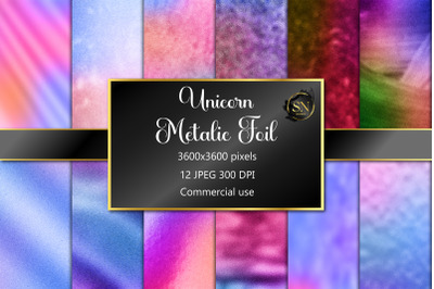 Unicorn Metallic Foil Textures Digital Papers 12 JPG