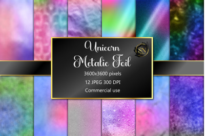 Unicorn Metallic Foil Textures Digital Papers 12 JPG