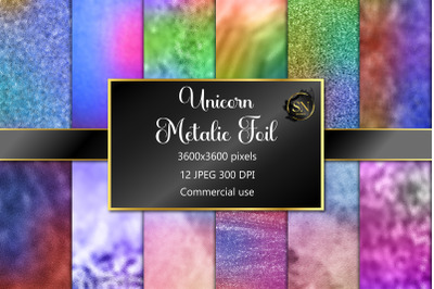 Unicorn Metallic Foil Textures Digital Papers 12 JPG